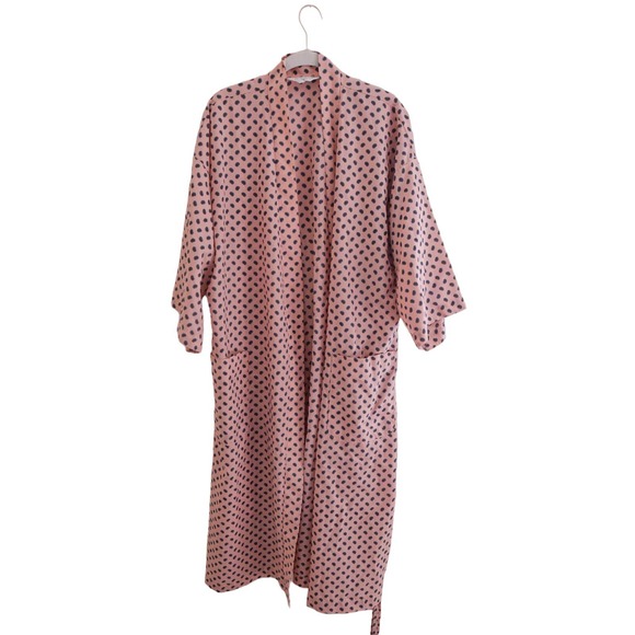 Dior Other - Christian Dior Vintage Pink Silk Tie Print Robe One Size